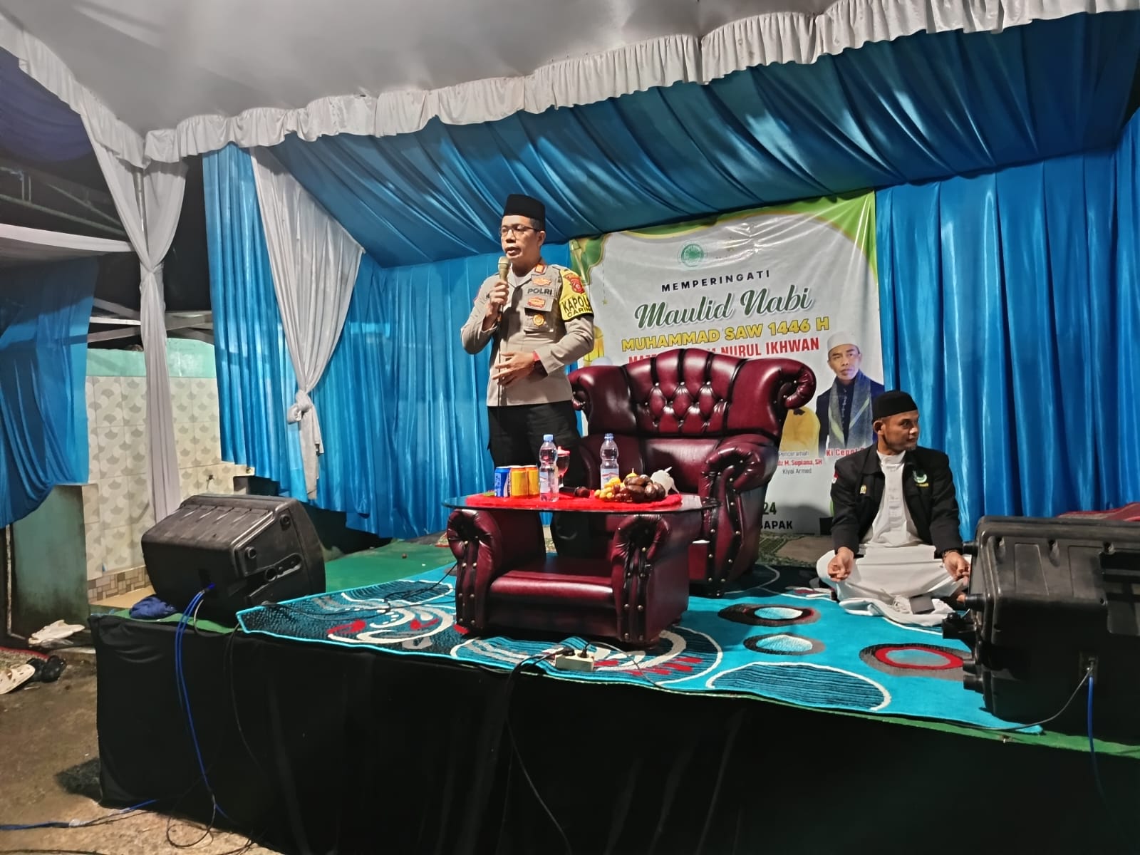 Kapolsek Caringin Hadiri Maulid Nabi Muhammad SAW, Beri Pesan Moral Sukseskan Pilkada Serentak 2024 Netralitas dan Jaga Kamtibmas Wilayah