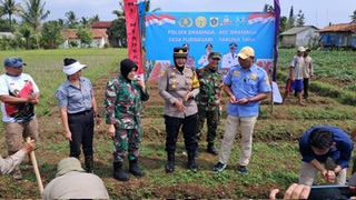 Kapolsek Dramaga Bersama Forkopimcamdes, Serta Danramil Ciomas Dukung Asta Cita Program Ketahanan Pangan