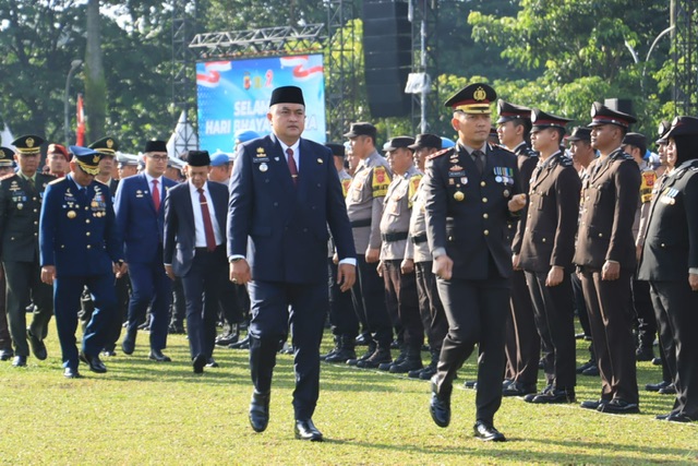 Polres Bogor Gelar Upacara Peringatan HUT Bhayangkara ke-79 di Lapangan Tegar Beriman