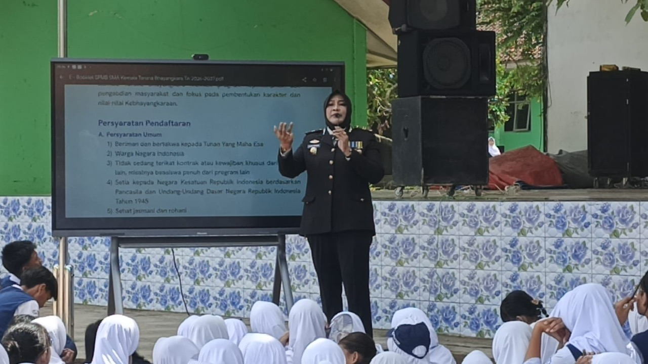 Kapolsek Dramaga Berikan Sosialisasi Siswa SMPN 2 Dramaga, Tentang Sekolah SMA Kemala Taruna Bhayangkara Gunung Sindur Bogor